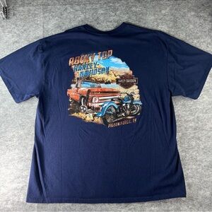 Men's Harley Davidson Pocket T-shirt Tee Rocky Top Pigeon Forge Navy Blue NWOT